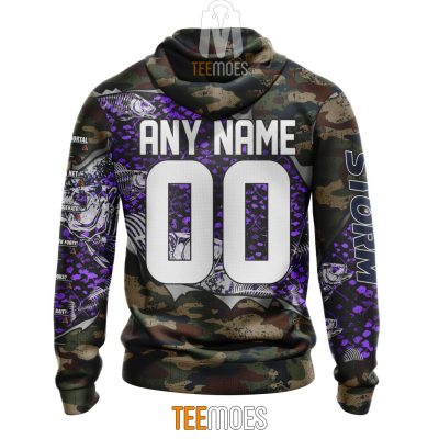 NRL Melbourne Storm Custom Name Number Special Camo Fishing Pullover Hoodie