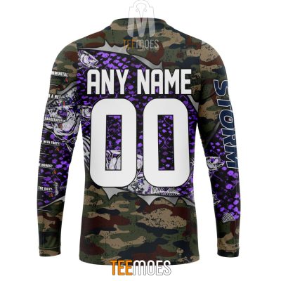 NRL Melbourne Storm Custom Name Number Special Camo Fishing Sweatshirt