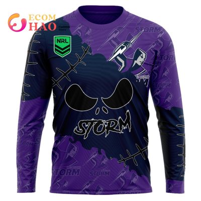 NRL Melbourne Storm Custom Name Number Halloween Sweatshirt V2