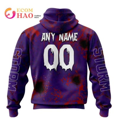 NRL Melbourne Storm Custom Name Number Halloween Pullover Hoodie V3