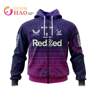 NRL Melbourne Storm Custom Name Number 2022 Multicultural Captain?s Run Jersey Zip Up Hoodie