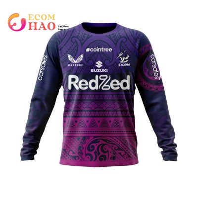 NRL Melbourne Storm Custom Name Number 2022 Multicultural Captain?s Run Jersey Sweatshirt