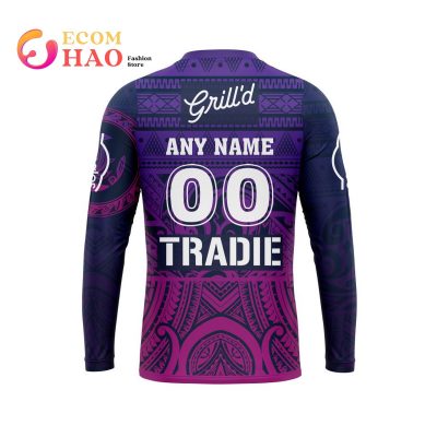 NRL Melbourne Storm Custom Name Number 2022 Multicultural Captain?s Run Jersey Sweatshirt