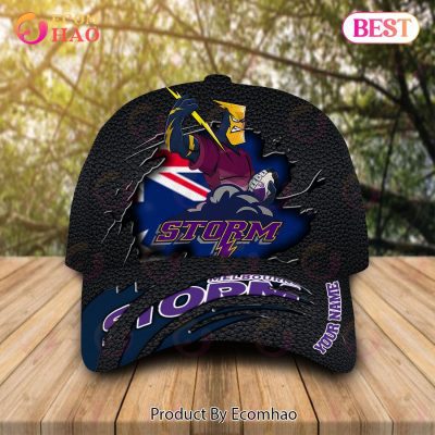 NRL Melbourne Storm Custom Name Mascot Classic Cap V4
