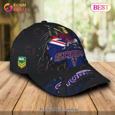 NRL Melbourne Storm Custom Name Mascot Classic Cap V4