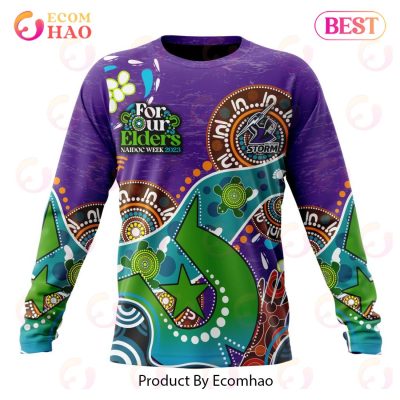 NRL Melbourne Storm Custom Name Number Special Design NAIDOC Sweatshirt