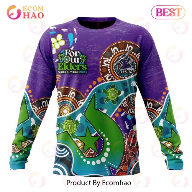 NRL Melbourne Storm Custom Name Number Special Design NAIDOC Sweatshirt