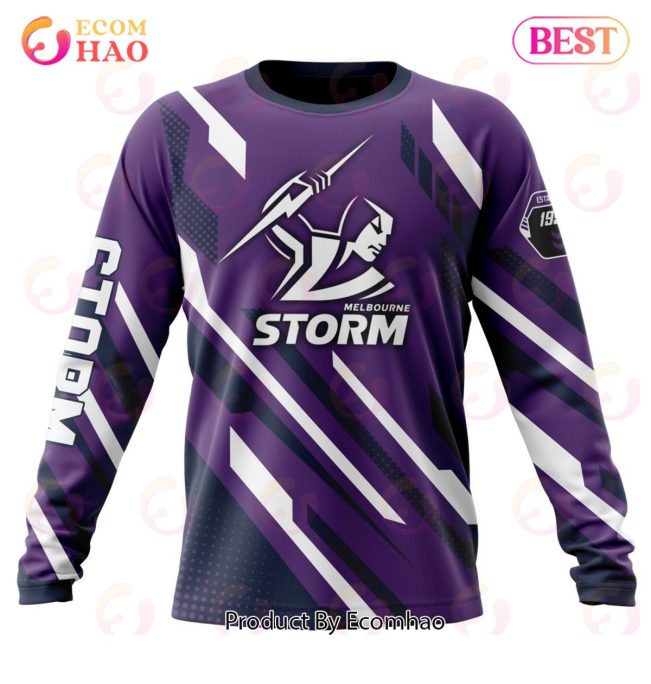 NRL Melbourne Storm Custom Name Number MotoCross Sweatshirt V3