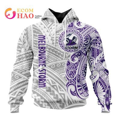 NRL Melbourne Storm Custom Name Classic Indigenous Pullover Hoodie