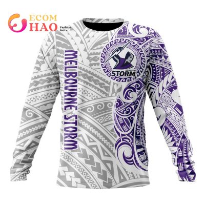 NRL Melbourne Storm Custom Name Classic Indigenous Sweatshirt