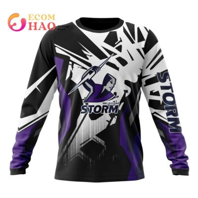 NRL Melbourne Storm Custom Name Number MotoCross Sweatshirt V2