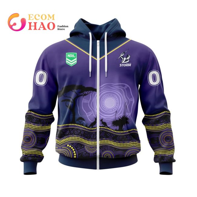 NRL Melbourne Storm Custom Name Number Nature Jersey Zip Up Hoodie