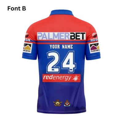 NRL Newcastle Knights Custom Name Number 2024 ANZAC Jersey Polo Shirt