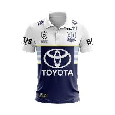 NRL North Queensland Cowboys Custom Name Number 2025 Away Jersey Polo Shirt