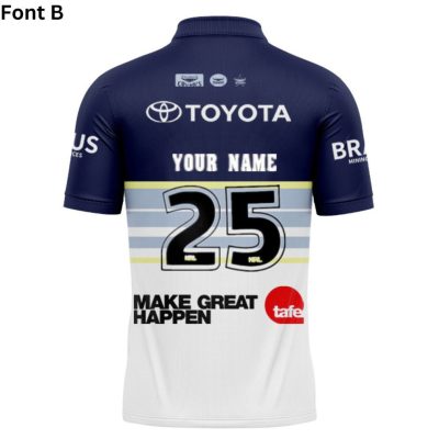 NRL North Queensland Cowboys Custom Name Number 2025 Home Jersey Polo Shirt