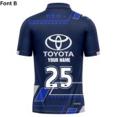 Nrl North Queensland Cowboys Custom Name Number 2025 Navy Blue Training Jersey Polo Shirt Back.jpg - demo10