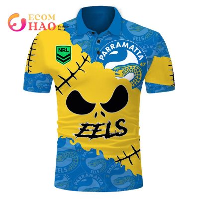 NRL Parramatta Eels Custom Name Number Halloween Polo Shirt V3