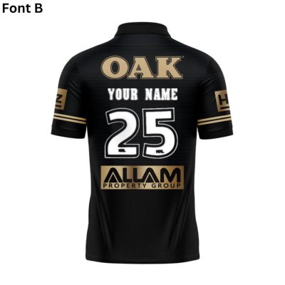 NRL Penrith Panthers Custom Name Number 2025 Alternate Jersey Polo Shirt