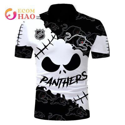 NRL Penrith Panthers Custom Name Number Halloween Polo Shirt