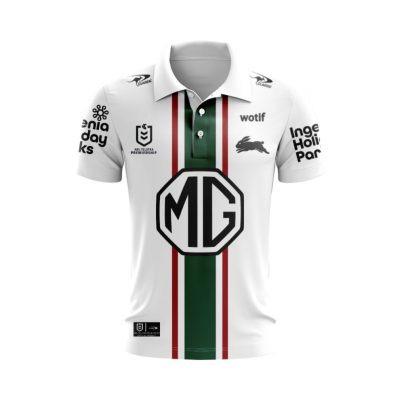 NRL South Sydney Rabbitohs Custom Name Number 2024 Alternate Jersey Polo Shirt