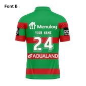 Nrl South Sydney Rabbitohs Custom Name Number 2024 Home Jersey Polo Shirt Back.jpg - demo10
