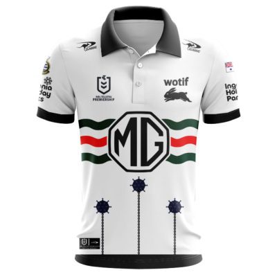 NRL South Sydney Rabbitohs Custom Name Number 2025 ANZAC Jersey Polo Shirt