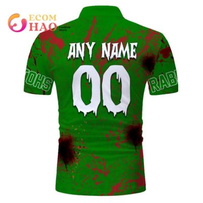 NRL South Sydney Rabbitohs Custom Name Number Halloween Jersey Polo Shirt