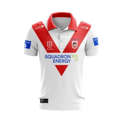 NRL St. George Illawarra Dragons Custom Name Number 2025 Home Jersey Polo Shirt