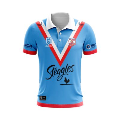 NRL Sydney Roosters Custom Name Number 2024 ANZAC Jersey Polo Shirt