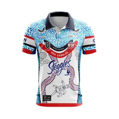 NRL Sydney Roosters Custom Name Number 2024 Indigenous Jersey Polo Shirt