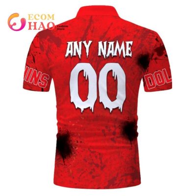 NRL Dolphins Custom Name Number I'm Fine In Halloween Polo Shirt