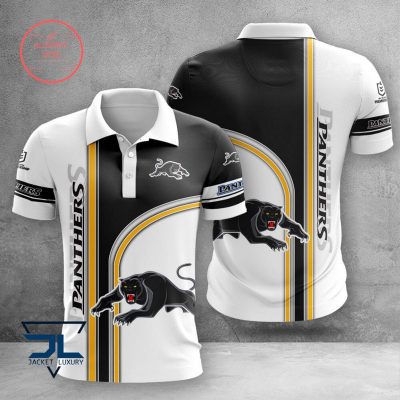 NRL Penrith Panthers Black White Polo Shirt V21