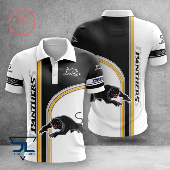 NRL Penrith Panthers Black White Polo Shirt V21