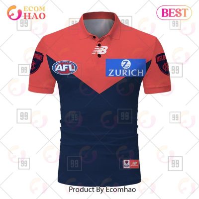 AFL Melbourne Demons Custom Name Number 2023 Polo Shirt