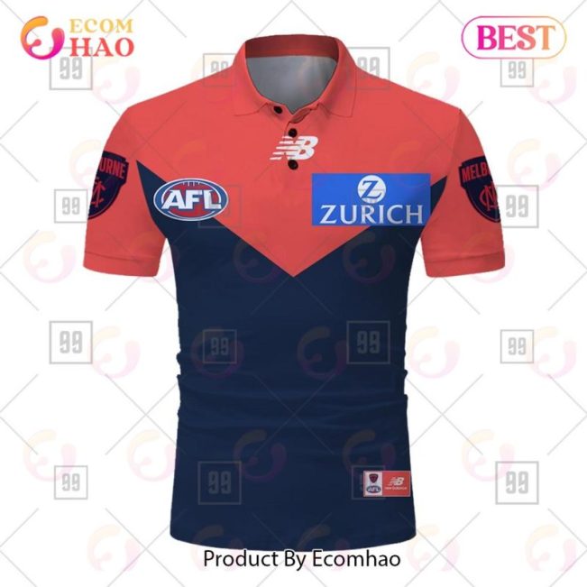 AFL Melbourne Demons Custom Name Number 2023 Polo Shirt