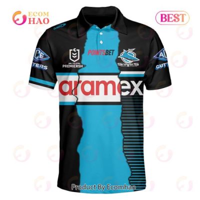 NRL Cronulla-Sutherland Sharks Custom Name Number 2023 Mix Jersey Polo Shirt