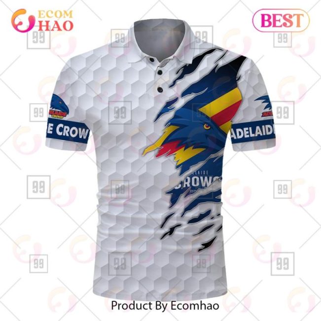 AFL Adelaide Crows Custom Name Number Golf Polo Shirt