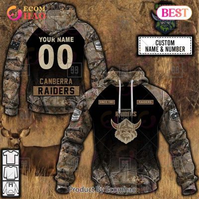 Personalized NRL Canberra Raiders Camouflage 3D Hoodie