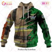 Personalized Nrl Canberra Raiders Firefighter 3d Hoodie Studious Look - demo10