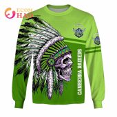Personalized Nrl Canberra Raiders Native Skull 3d Hoodie Nice Photo Dude - demo10