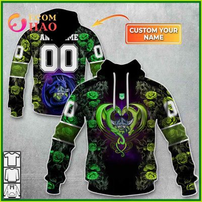 Personalized NRL Canberra Raiders Rose Dragon 3D Hoodie