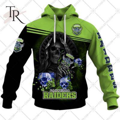 Personalized NRL Canberra Raiders Skull Death Art Hoodie
