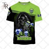 Personalized Nrl Canberra Raiders Skull Death Art Hoodie Natural And Awesome - demo10