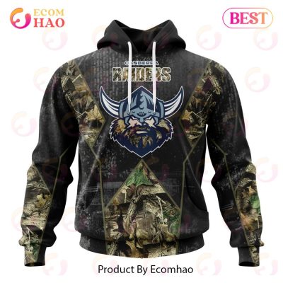 Personalized NRL Canberra Raiders Special Camo Hunting Design 3D Hoodie