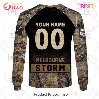 NRL Melbourne Storm Custom Name Number Camo Sweatshirt