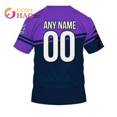 NRL Melbourne Storm Custom Name Number Native Skull T-Shirt