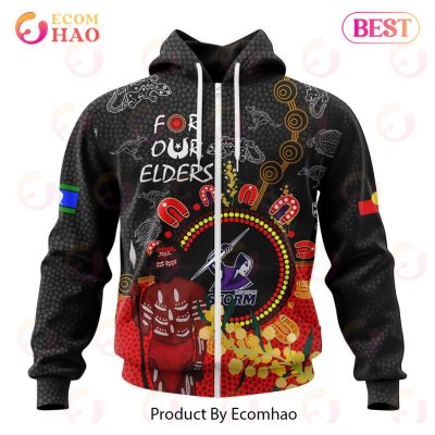 NRL Melbourne Storm Custom Name Number Special Edition NAIDOC Zip Up Hoodie