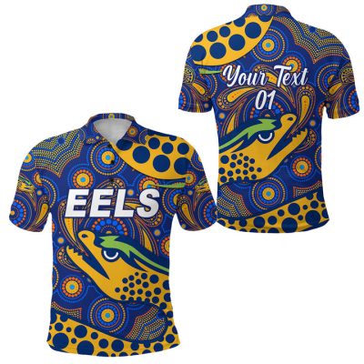 NRL Parramatta Eels Custom Name Number Indigenous Vibes Polo Shirt