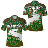 NRL South Sydney Rabbitohs Custom Name Number Indigenous Polo Shirt