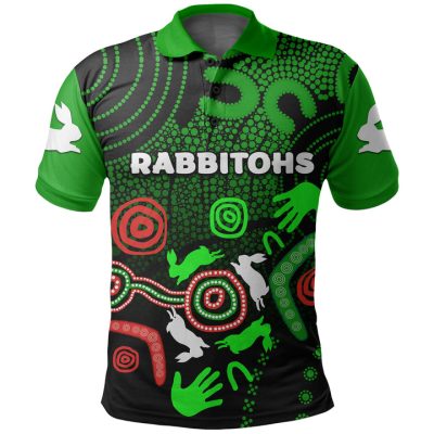 NRL South Sydney Rabbitohs Custom Text Indigenous Polo Shirt